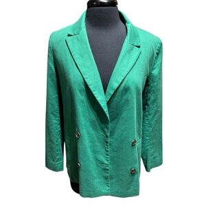 Banana Republic Hula Green Double-Breasted Blazer | Size 8P | New Without Tags